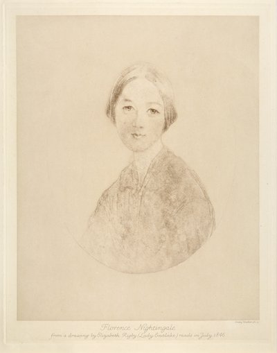 佛罗伦萨南丁格尔，由Emery Walker雕刻，1846年 作者 伊丽莎白·里格比